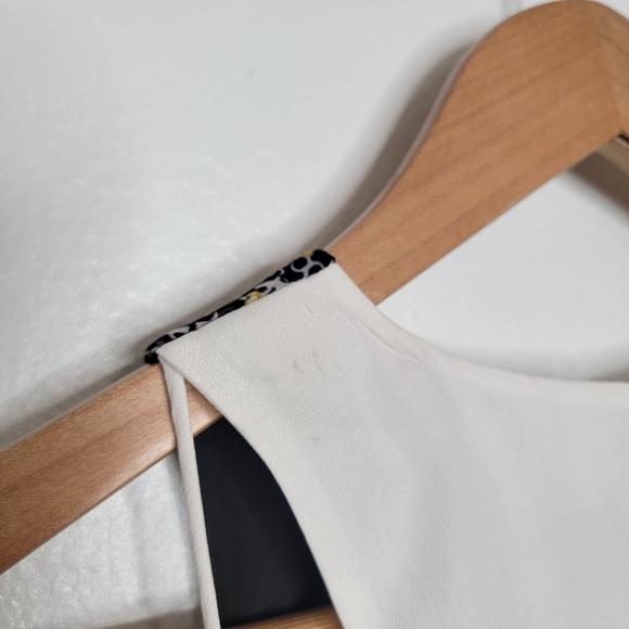 Reiss Naima Bow Detail Midi Dress In Navy and Gold Print Size 6 - Picture 7 of 8